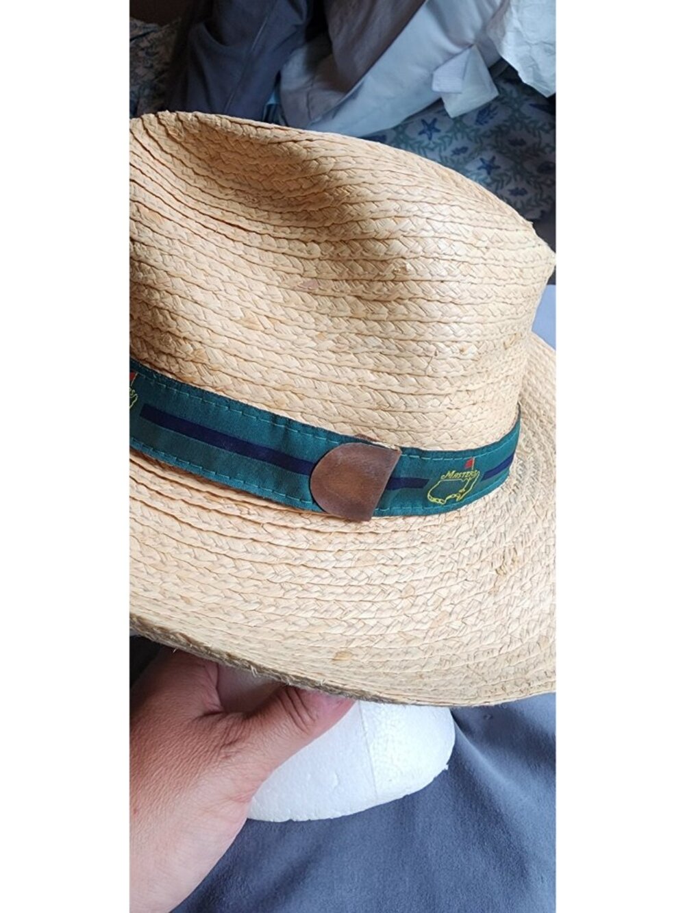 Vintage MASTERS GOLF Tournament STRAW HAT MENS AUGUSTA NATIONAL Made In USA L/XL - Picture 7 of 12